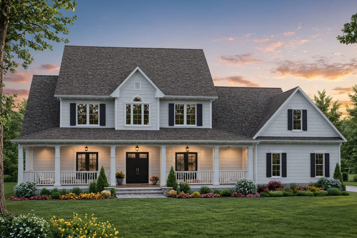 Plan image - 51392MM:Modern Farmhouse House Plan with Four Bedrooms and Wraparound Porch