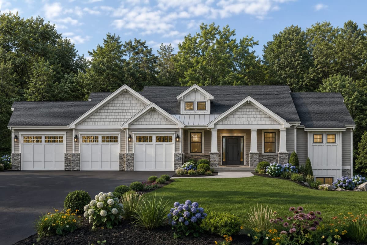 Plan image - 849117PGE: New American House Plan with 2 Bedrooms and 3-Car Garage