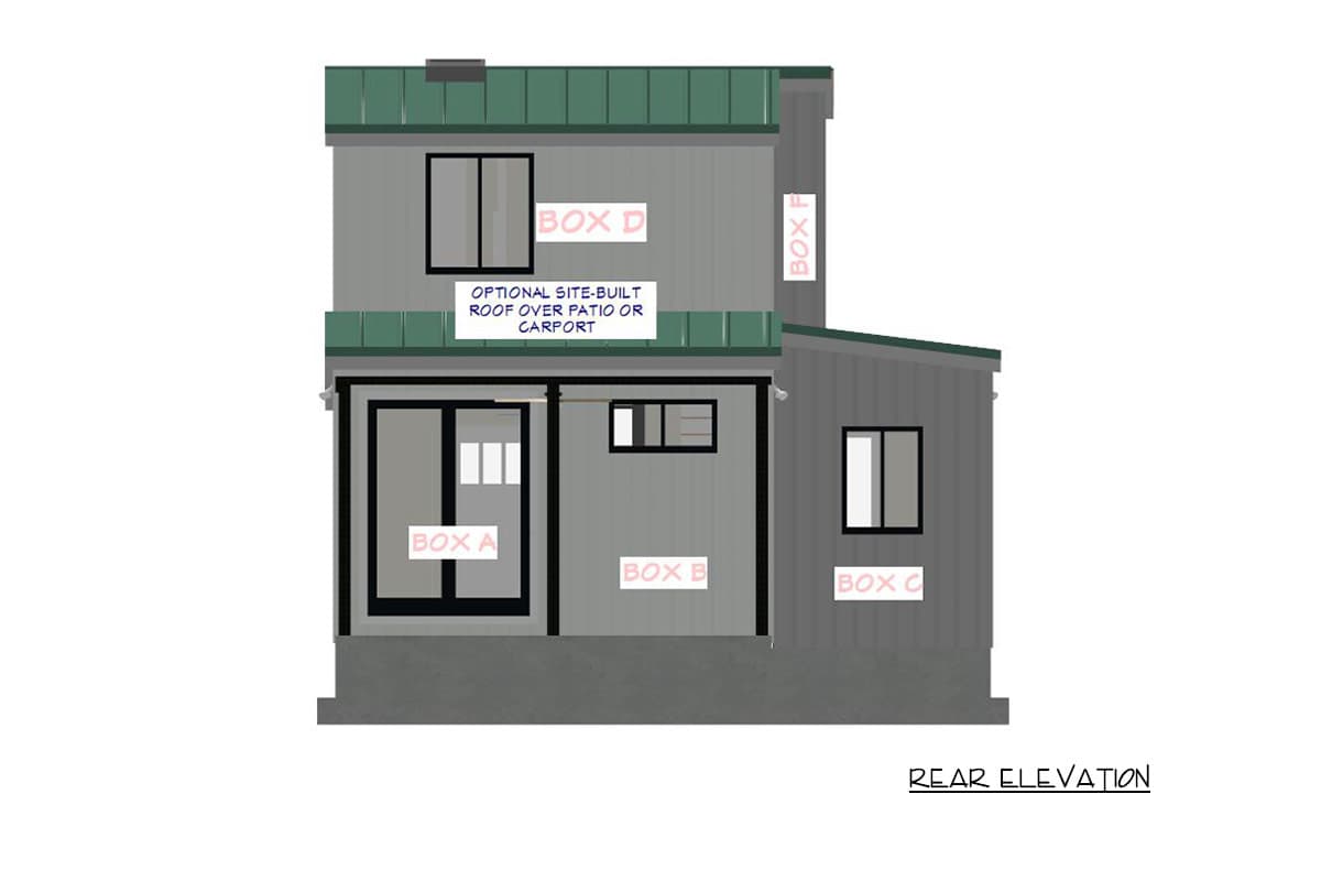 Plan 431007BOX: Box Built 3-Bed Modern Tiny Home Plan - 850 Sq Ft - Image #17 - Contemporary, Modern, Mountain, Transitional, Vacation