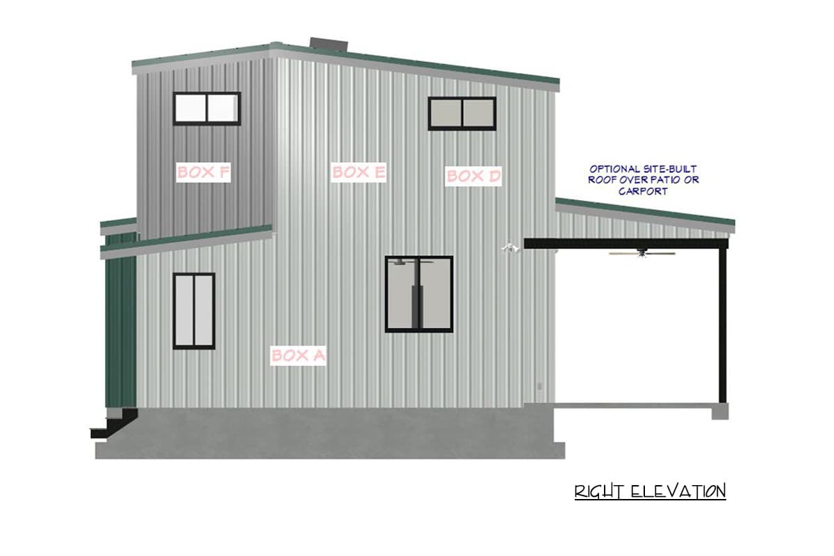 Plan 431007BOX: Box Built 3-Bed Modern Tiny Home Plan - 850 Sq Ft - Image #18 - Contemporary, Modern, Mountain, Transitional, Vacation