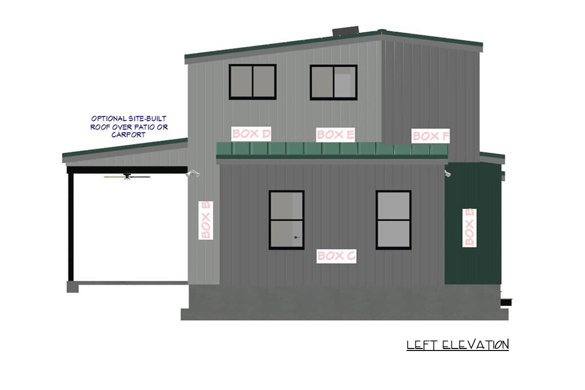Plan 431007BOX: Box Built 3-Bed Modern Tiny Home Plan - 850 Sq Ft - Image #16 - Contemporary, Modern, Mountain, Transitional, Vacation