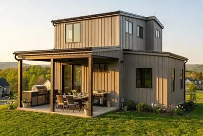 Box Built 3-Bed Modern Tiny Home Plan - 850 Sq Ft