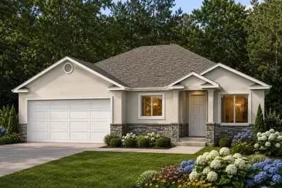 Traditional Three Bedroom House Plan with Two Car Garage