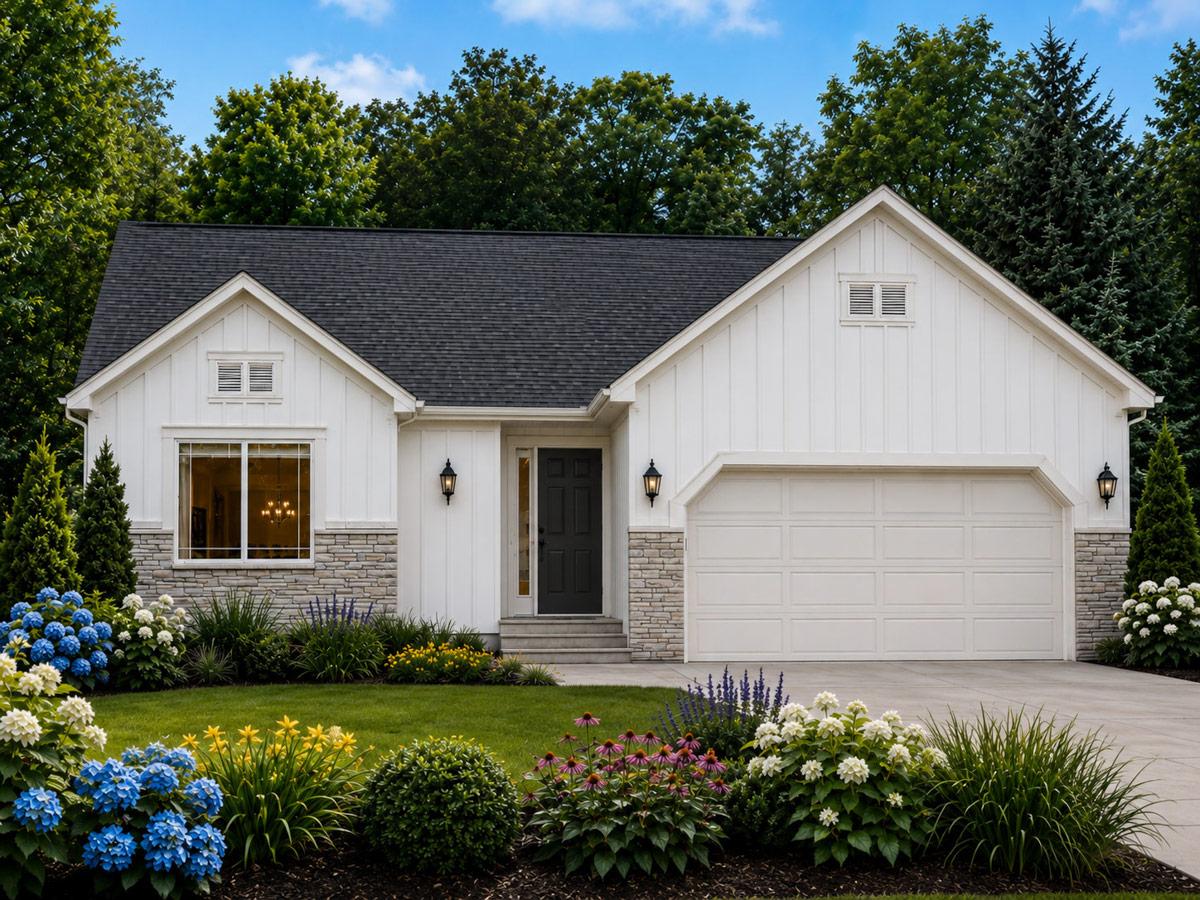 Plan 849120PGE: Charming Three Bedroom Craftsman Ranch House Plan with Two Car Garage - Image #3 - Craftsman, Ranch, Traditional
