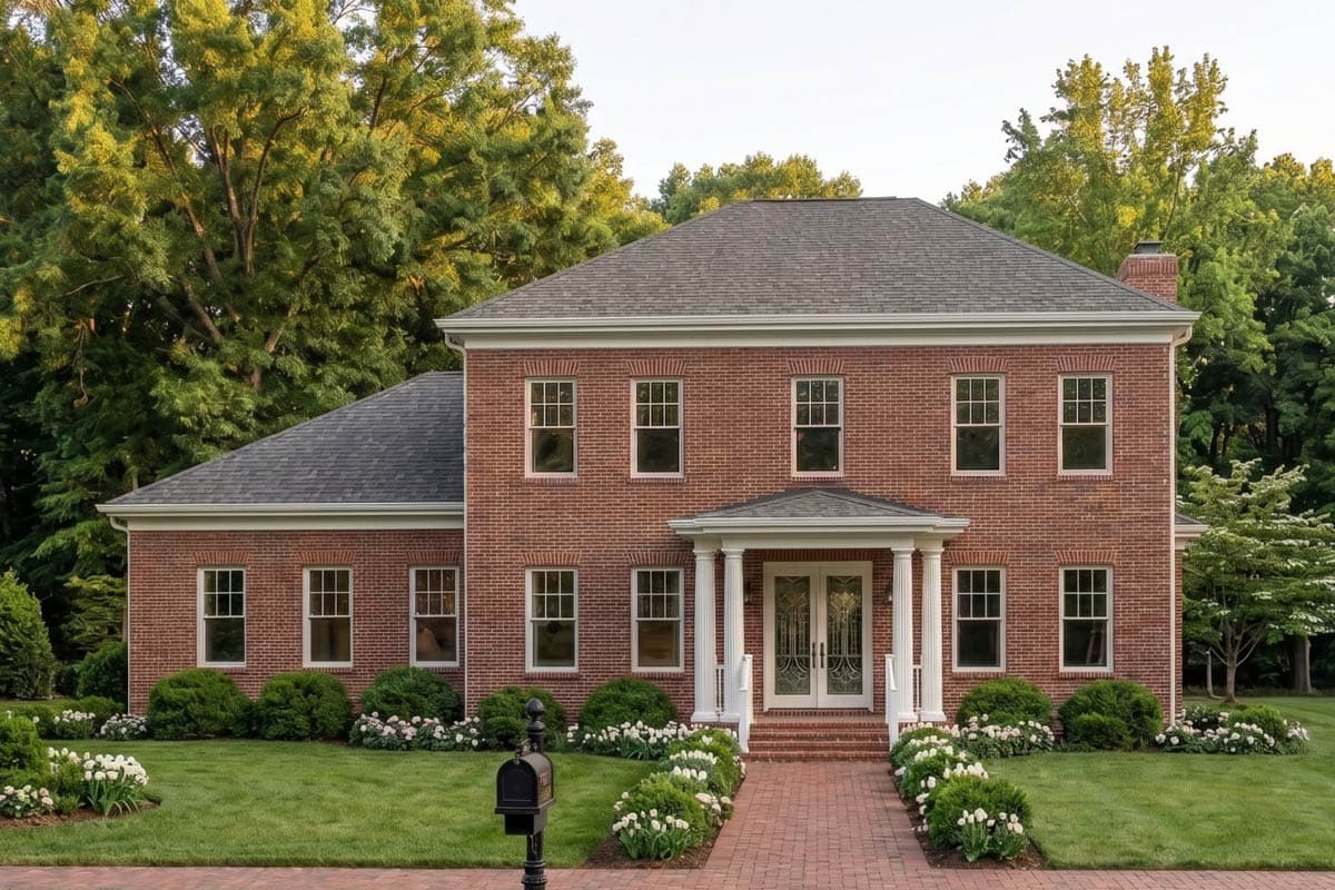 Plan image - 623659DJ:Classic Colonial House Plan with Three Bedrooms and Two-Car Garage
