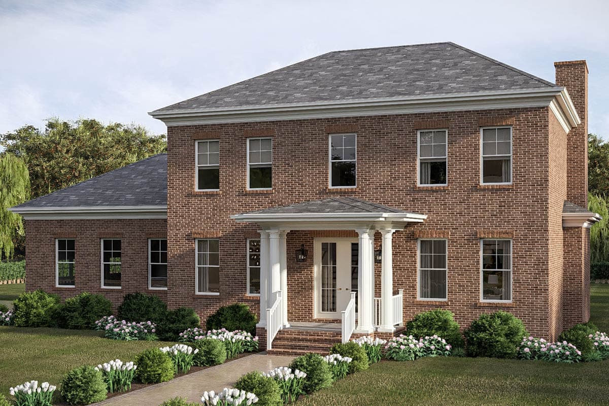 Plan 623659DJ: Classic Colonial House Plan with Three Bedrooms and Two-Car Garage - Image #5 - Colonial, Traditional