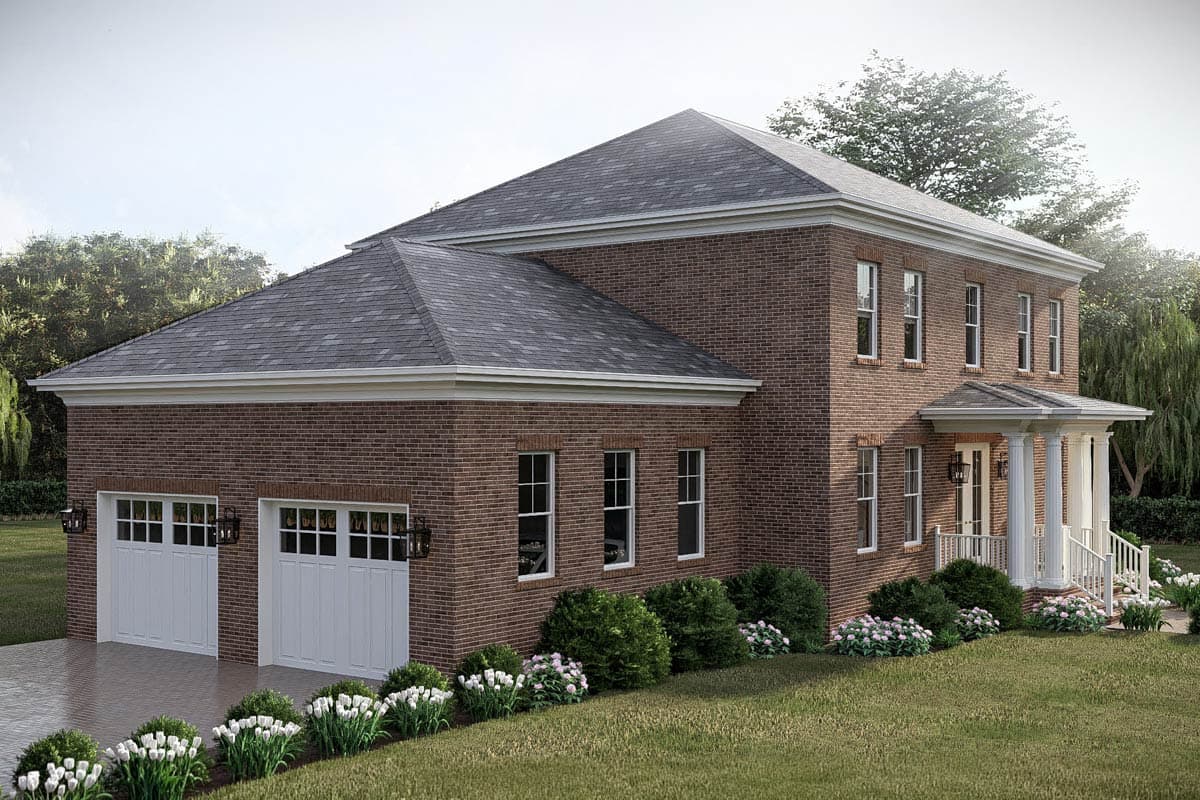 Plan 623659DJ: Classic Colonial House Plan with Three Bedrooms and Two-Car Garage - Image #6 - Colonial, Traditional