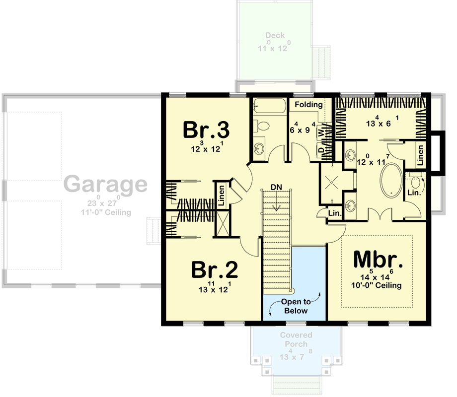 Plan 623659DJ: Classic Colonial House Plan with Three Bedrooms and Two-Car Garage - Floor Plan - Image #22 - Colonial, Traditional