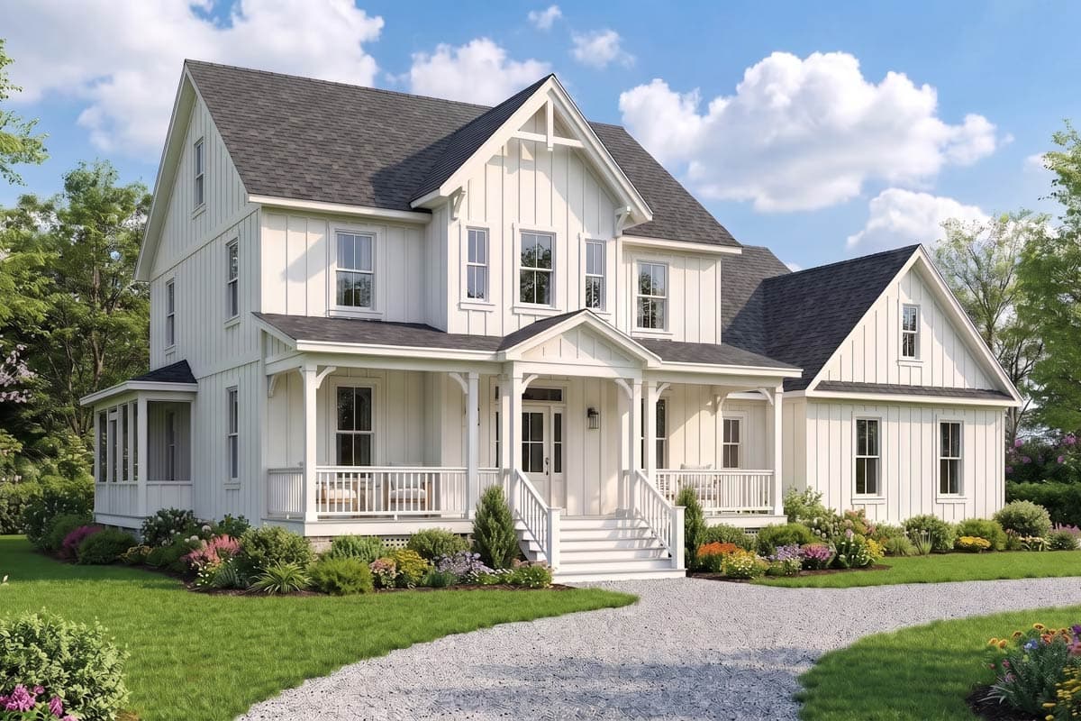 Plan image - 70981MK:Modern Farmhouse House Plan with 3 Bedrooms and Vaulted Great Room