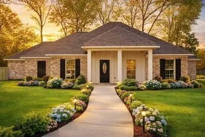 Acadian Style House Plan with 4 Bedrooms and Optionally Finished Bonus Room