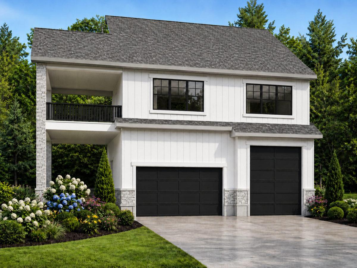 Plan 849121PGE: Traditional Lake Front Plan with Three-Car Garage and Upper Balcony - Image #3 - Craftsman, Farmhouse, Traditional, Vacation
