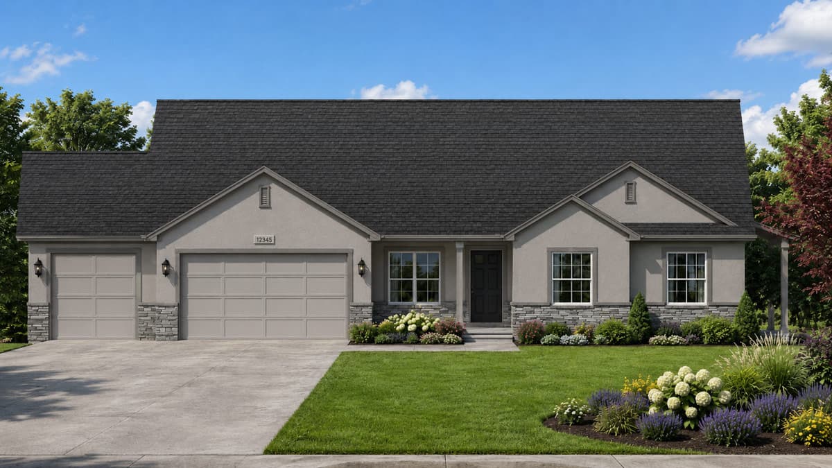 Plan 849123PGE: Craftsman Ranch House Plan with Three-Car Garage and Flexible Bedrooms - Image #2 - Craftsman, Ranch