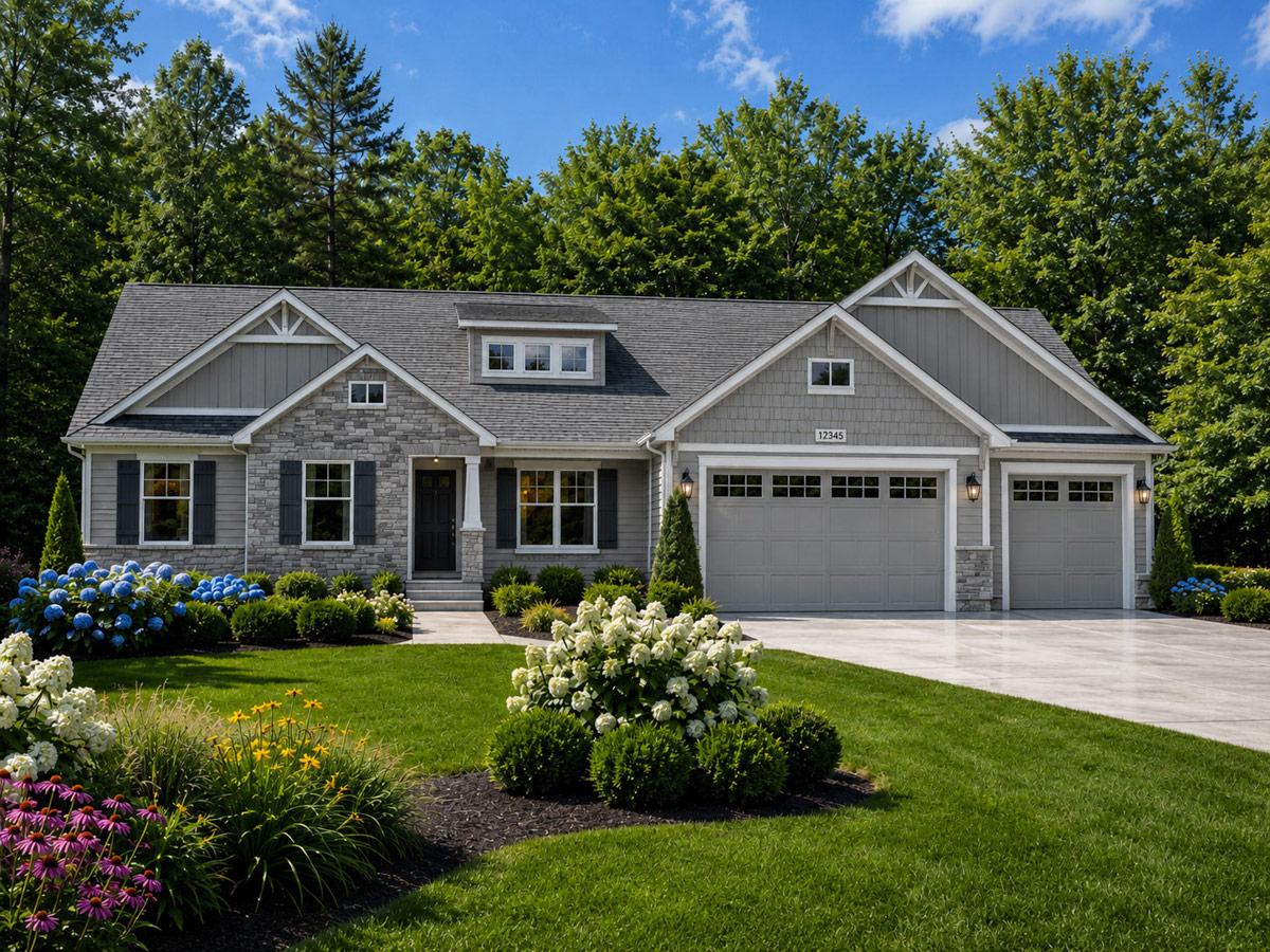 Plan 849124PGE: Craftsman Inspired Four Bedroom House Plan with Three Car Garage - Image #2 - Country, Craftsman, Farmhouse, New American, Traditional