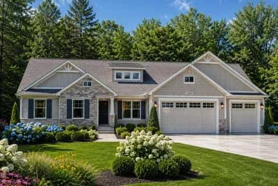 Craftsman Inspired Four Bedroom House Plan with Three Car Garage