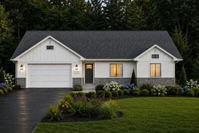 Three Bedroom Craftsman House Plan with Two Car Garage