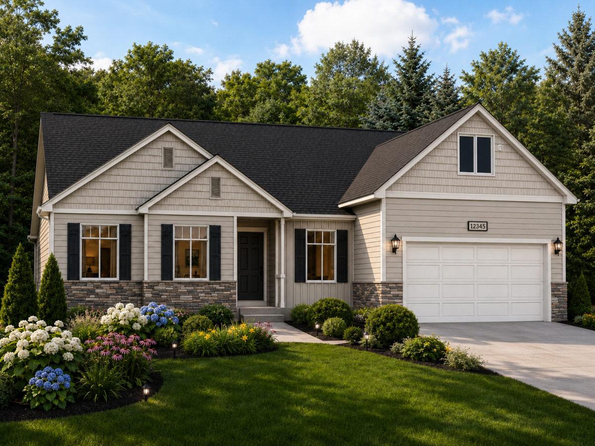 Plan image - 849128PGE:Craftsman House Plan with Three Bedrooms and Two-Car Garage