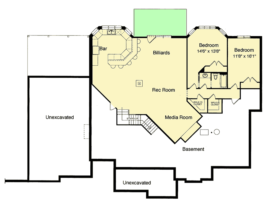 Plan 39192ST: Expandable House Plan with Optionally Finished Lower Level - Floor Plan - Basement - Southern, Traditional