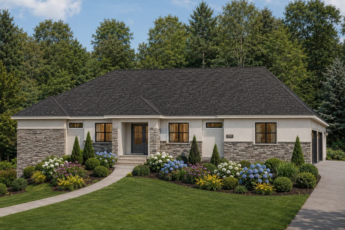 Plan image - 849129PGE:Traditional Ranch House Plan with 3 Bedrooms and 3-Car Garage