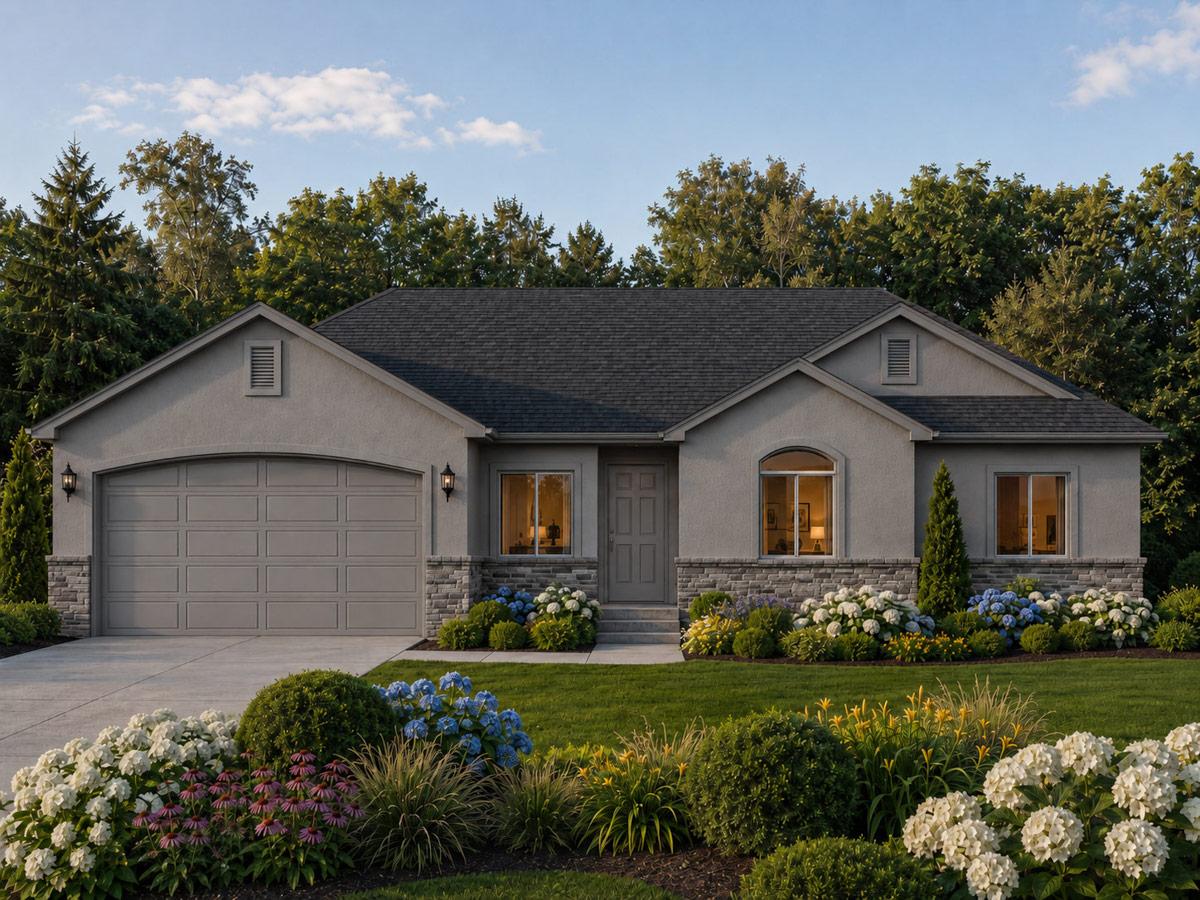 Plan 849131PGE: Three Bedroom Traditional House Plan with Two Car Garage - Image #2 - Country, Ranch, Traditional