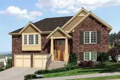 Bi-Level Home Plan - 1389 Sq Ft