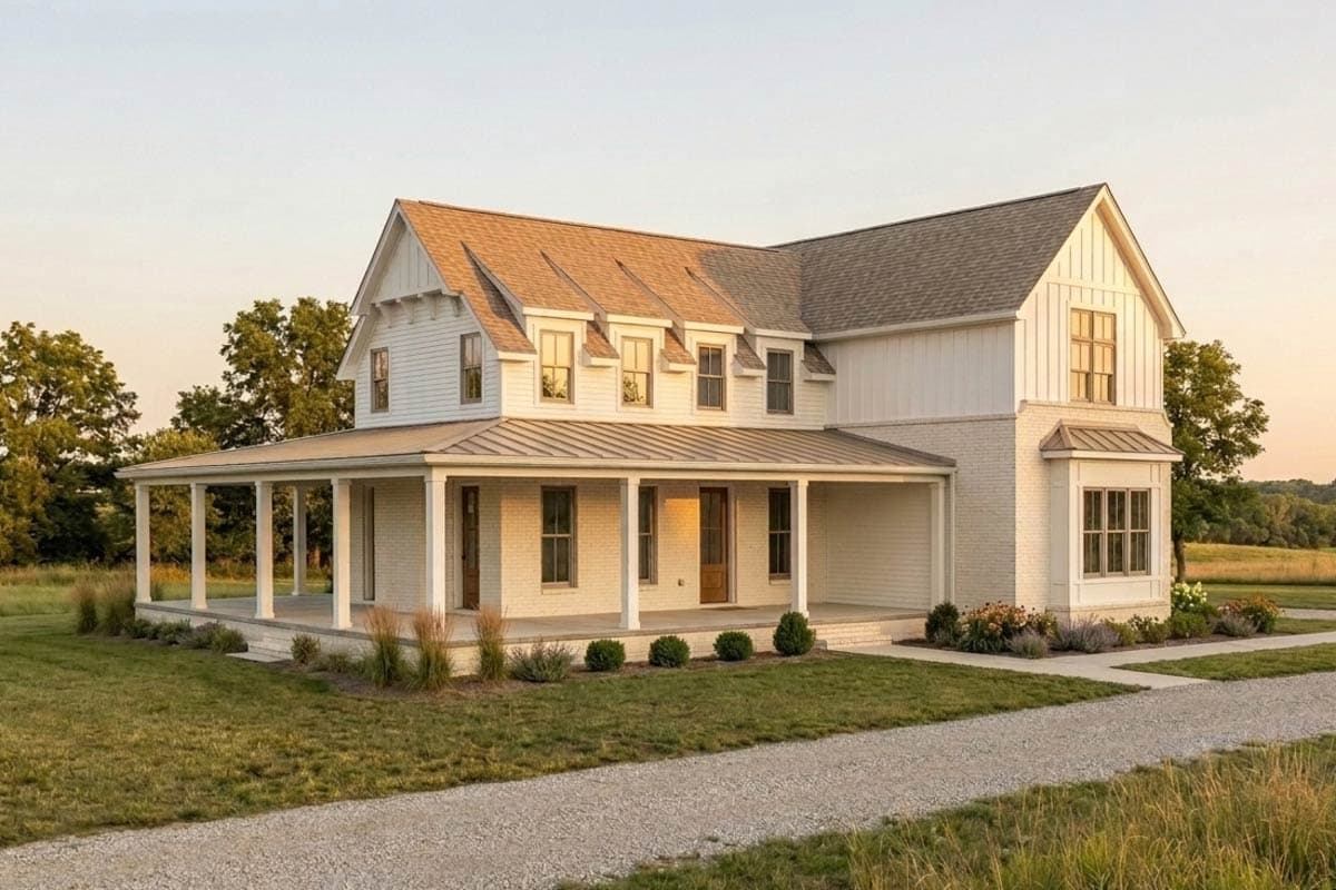 Plan image - 930007TLR:Modern Farmhouse House Plan with 3 Bedrooms and Wraparound Porch