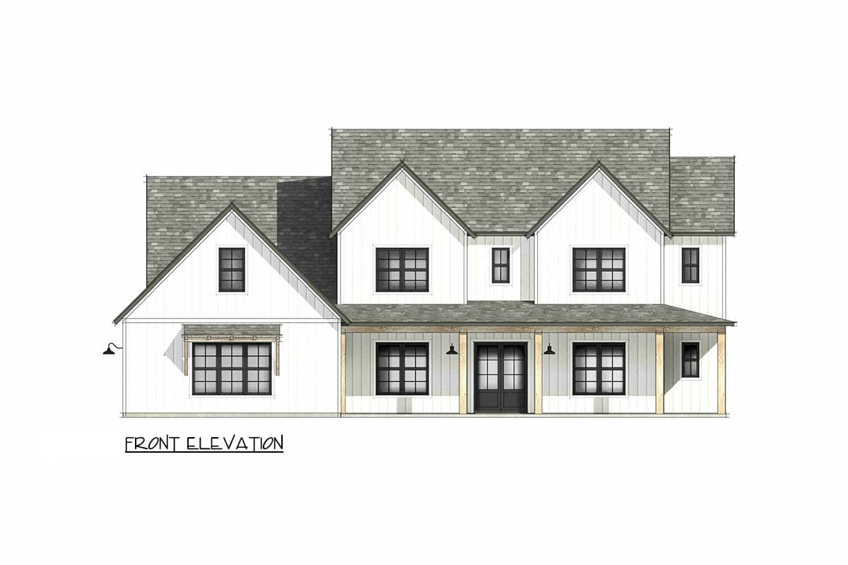Plan 818213JSS: Modern Farmhouse House Plan with 4 Bedrooms and 3-Car Garage - Image #3 - Country, Craftsman, Farmhouse, Modern Farmhouse, New American