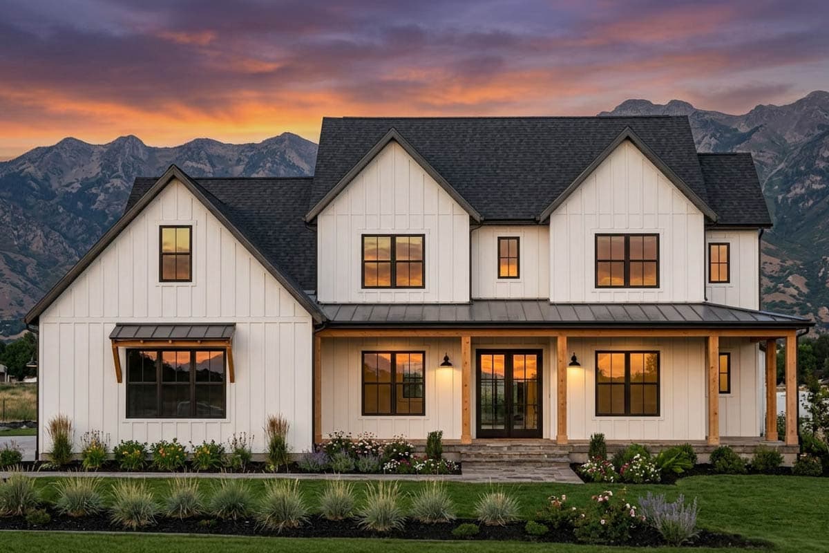 Plan image - 818213JSS:Modern Farmhouse House Plan with 4 Bedrooms and 3-Car Garage