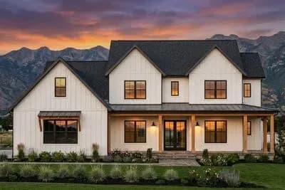 Modern Farmhouse House Plan with 4 Bedrooms and 3-Car Garage