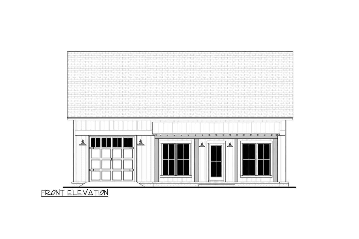 Plan 52053HZ: Charming Two-Bedroom Barndominium House Plan with Attached Tandem Garage - Image #7 - Barndominium, Country, Southern