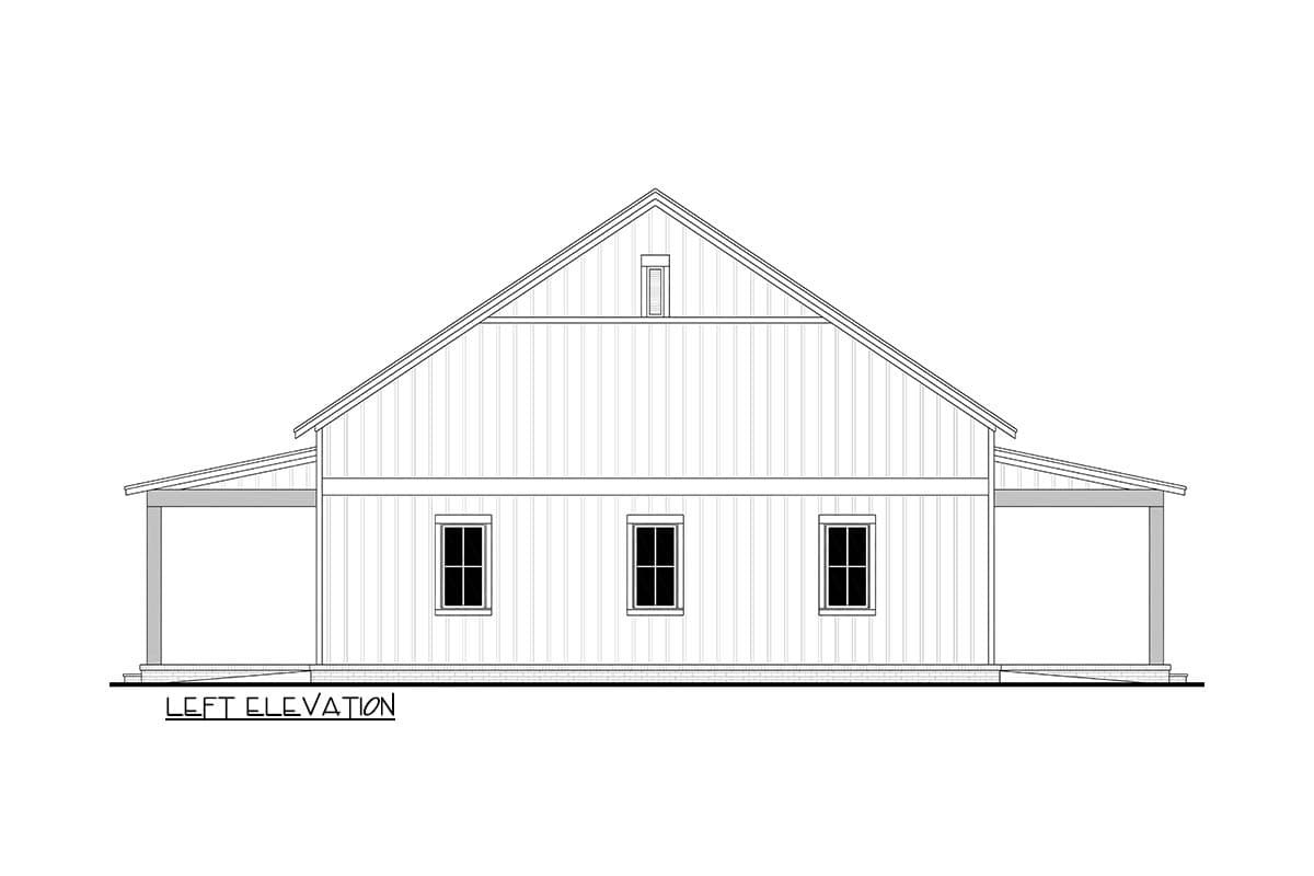 Plan 52053HZ: Charming Two-Bedroom Barndominium House Plan with Attached Tandem Garage - Image #8 - Barndominium, Country, Southern