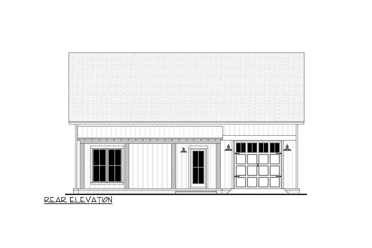 Plan 52053HZ: Charming Two-Bedroom Barndominium House Plan with Attached Tandem Garage - Image #9 - Barndominium, Country, Southern