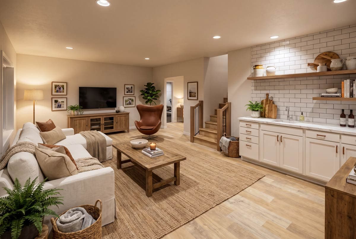 Plan 600023PDZ: Modern Farmhouse House Plan with Three-Car Garage and Split Bedrooms - Image #4 - Country, Craftsman, Modern Farmhouse, New American, Traditional