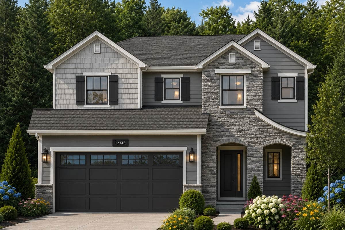 Plan image - 849134PGE:Three Bedroom Craftsman Cottage House Plan with Two Car Garage