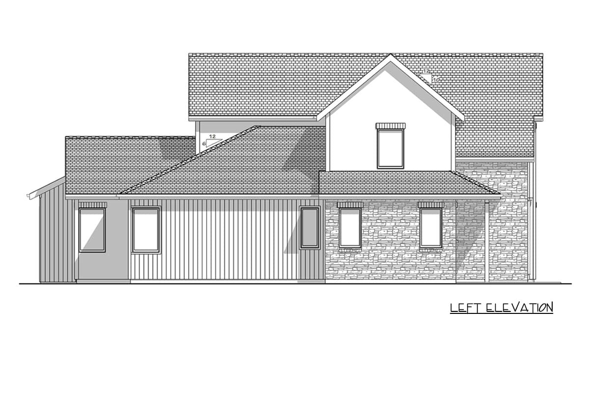 Plan 180029VNW: Modern Transitional House Plan with 3 Bedrooms and Main Level Suite - Image #22 - European, Modern, Modern Farmhouse, Transitional