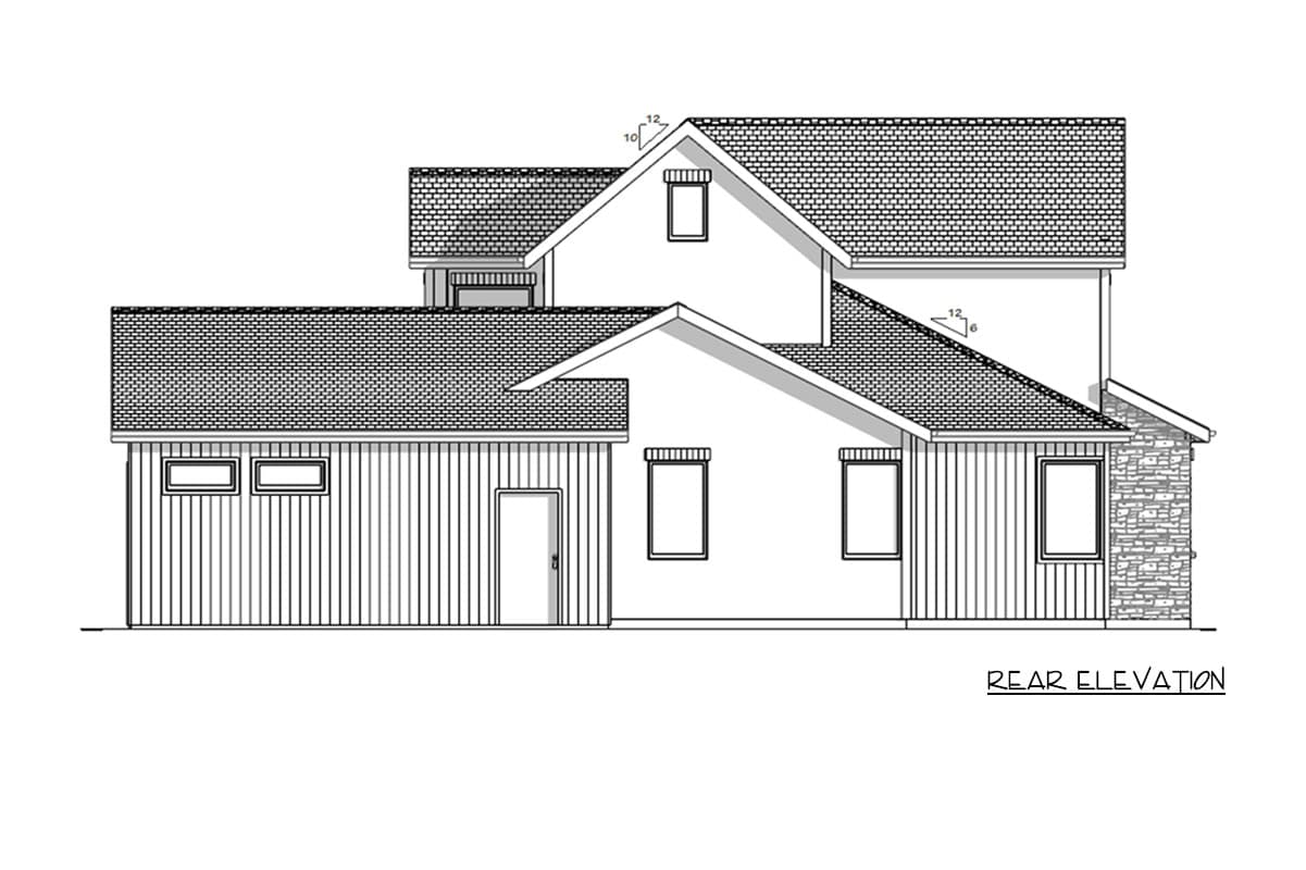 Plan 180029VNW: Modern Transitional House Plan with 3 Bedrooms and Main Level Suite - Image #23 - European, Modern, Modern Farmhouse, Transitional
