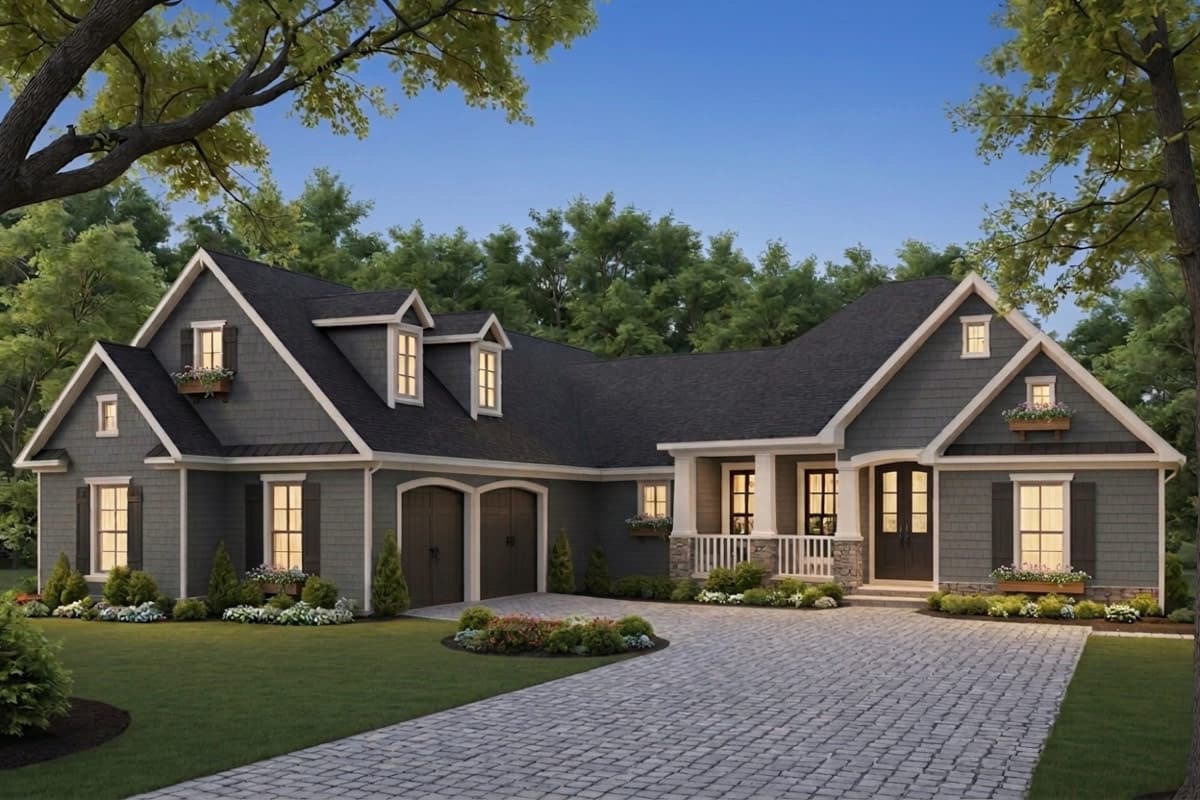 Plan 51396MM: Charming Craftsman House Plan with Four Bedrooms and Spacious Living - Image #1 - Craftsman, European, Traditional