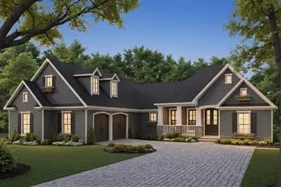 Charming Craftsman House Plan with Four Bedrooms and Spacious Living