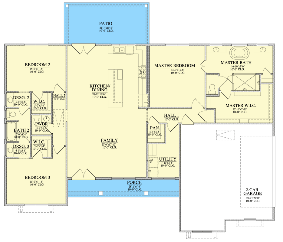 Plan 440052PWL: Modern Farmhouse House Plan with 3 Bedrooms and Open Layout - Floor Plan - Image #2 - Country, Craftsman, Modern Farmhouse, New American, Southern
