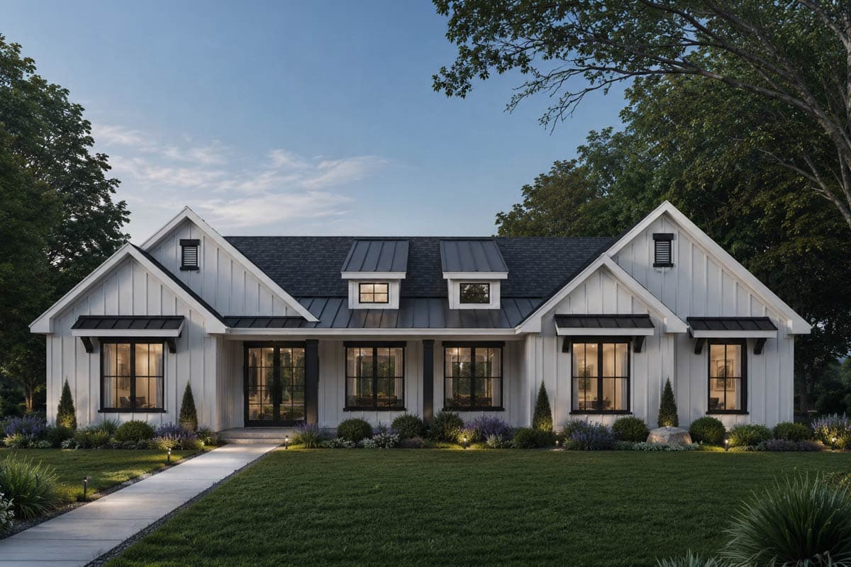 Plan image - 440052PWL:Modern Farmhouse House Plan with 3 Bedrooms and Open Layout