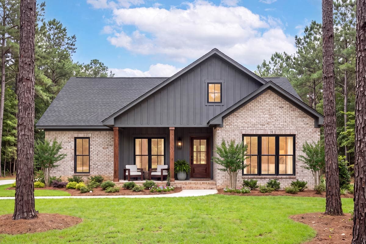 Plan 52054HZ: Charming 1,128 Square Foot Modern Farmhouse House Plan with Three Bedrooms - Image #5 - Country, Modern Farmhouse, Traditional