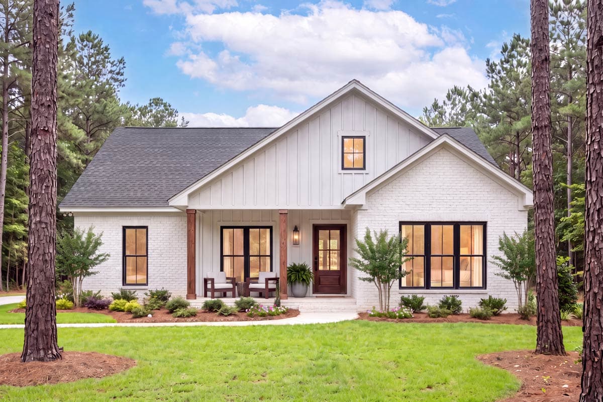 Plan 52054HZ: Charming 1,128 Square Foot Modern Farmhouse House Plan with Three Bedrooms - Image #11 - Country, Modern Farmhouse, Traditional