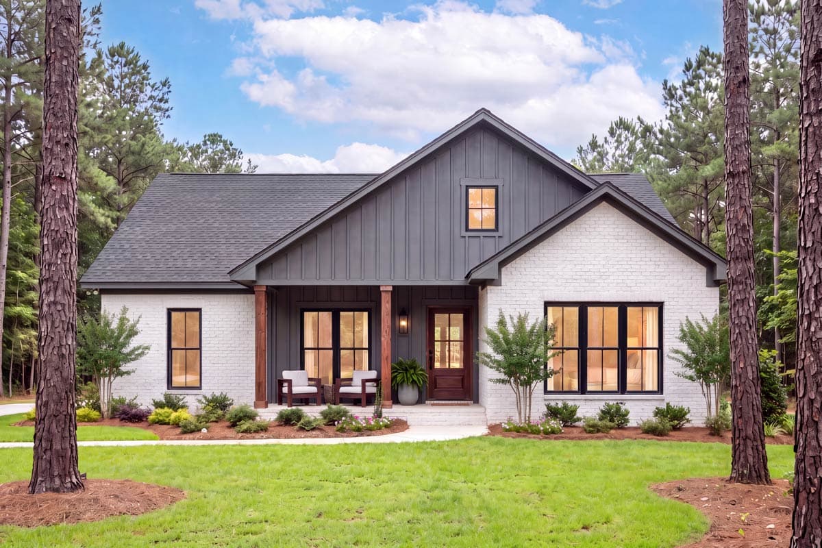 Plan 52054HZ: Charming 1,128 Square Foot Modern Farmhouse House Plan with Three Bedrooms - Image #10 - Country, Modern Farmhouse, Traditional