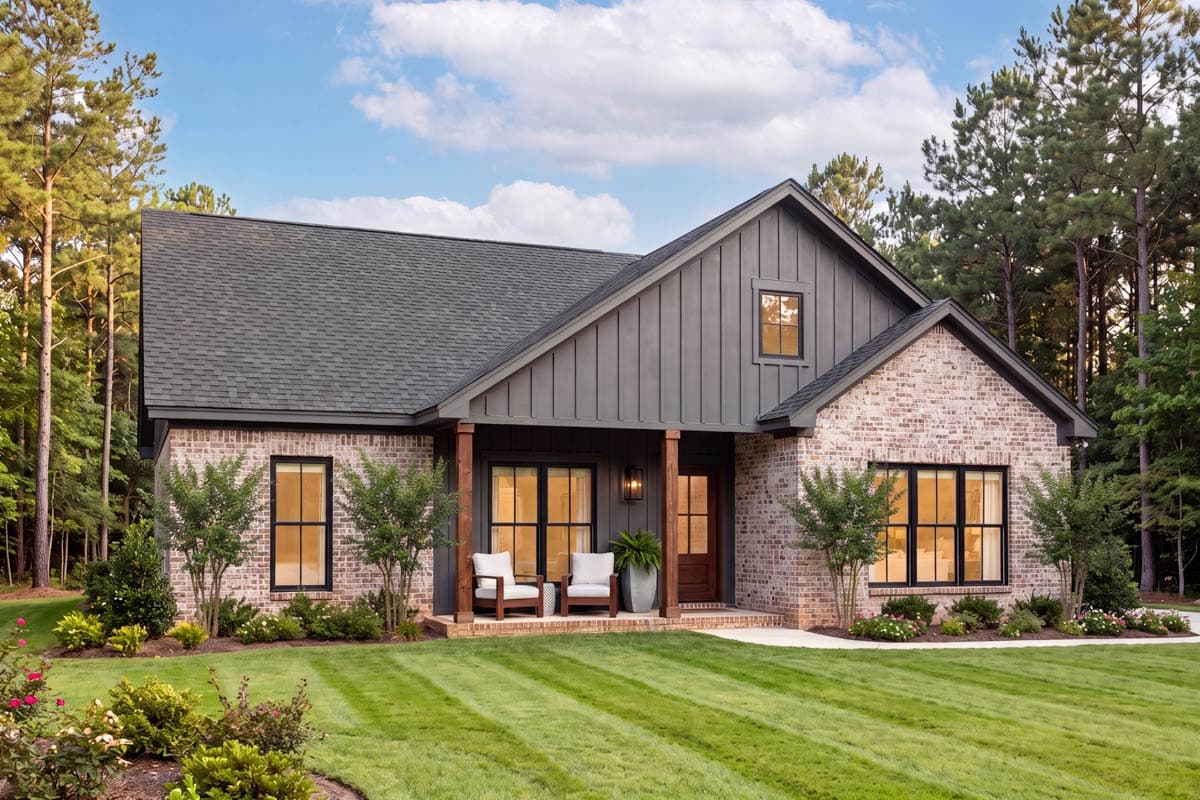 Plan 52054HZ: Charming 1,128 Square Foot Modern Farmhouse House Plan with Three Bedrooms - Image #8 - Country, Modern Farmhouse, Traditional