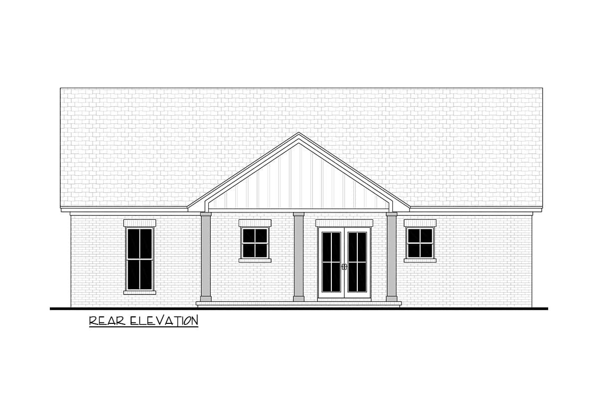 Plan 52054HZ: Charming 1,128 Square Foot Modern Farmhouse House Plan with Three Bedrooms - Image #15 - Country, Modern Farmhouse, Traditional