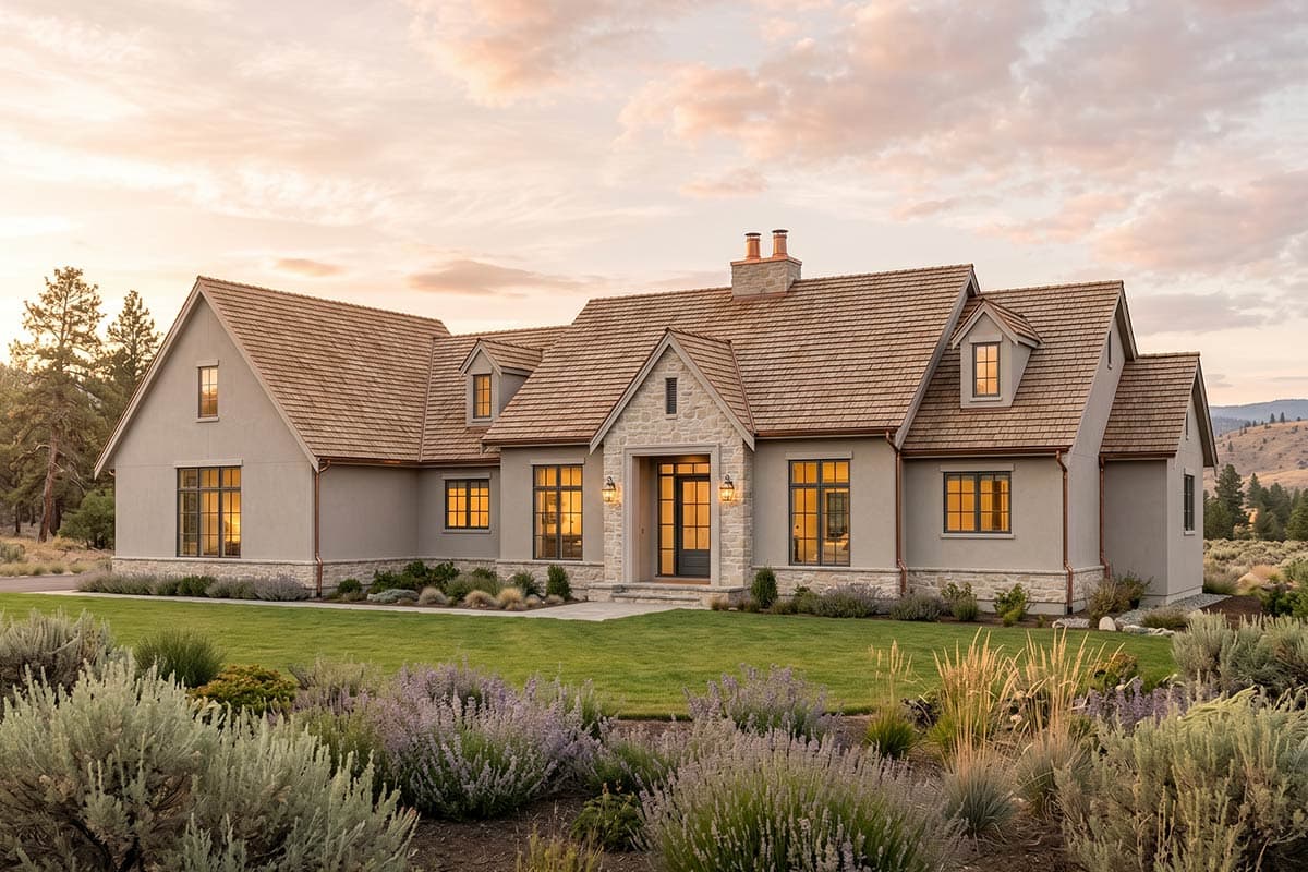 Plan image - 270134AF:European Style House Plan with 3 Bedrooms and Vaulted Ceilings