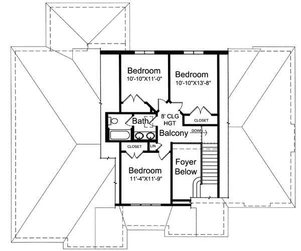 Plan 39209ST: Solarium and Two Box Bay Windows - Floor Plan - 2nd Floor - Traditional