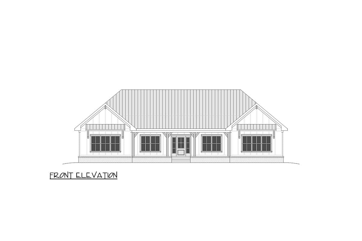 Plan 810066RBT: Modern Farmhouse House Plan with Split Bedrooms and 2-Car Garage - Image #6 - Barndominium, Country, Farmhouse, New American, Traditional