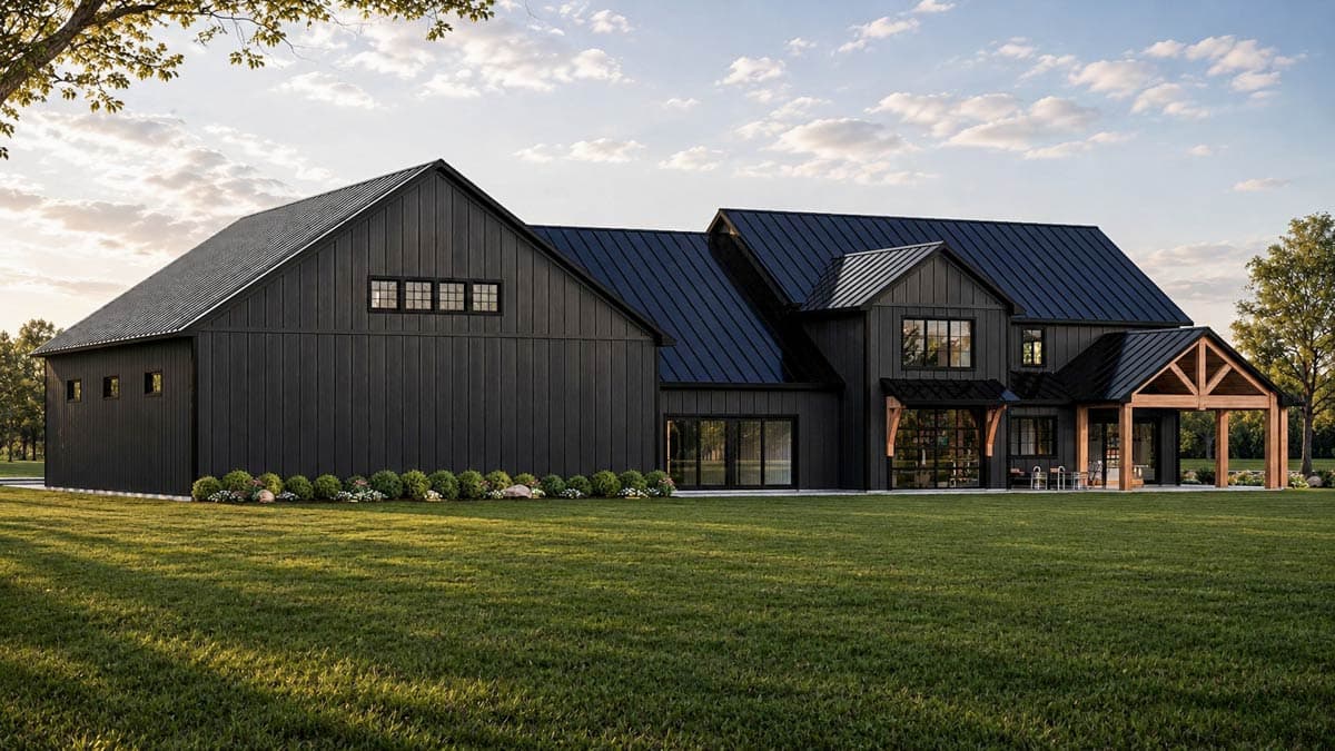 Plan 135453GRA: Modern Barndominium House Plan with 6-Car Garage and Indoor Sport Court - Image #3 - Barndominium, Modern Farmhouse, New American, Traditional