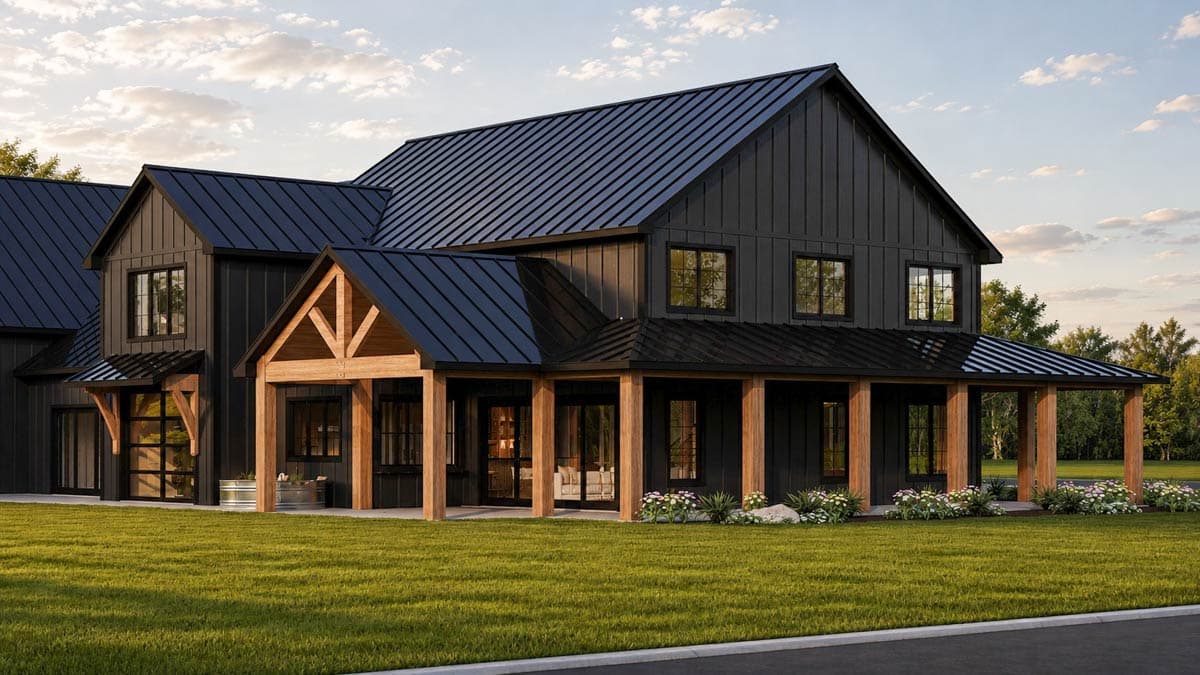 Plan 135453GRA: Modern Barndominium House Plan with 6-Car Garage and Indoor Sport Court - Image #5 - Barndominium, Modern Farmhouse, New American, Traditional