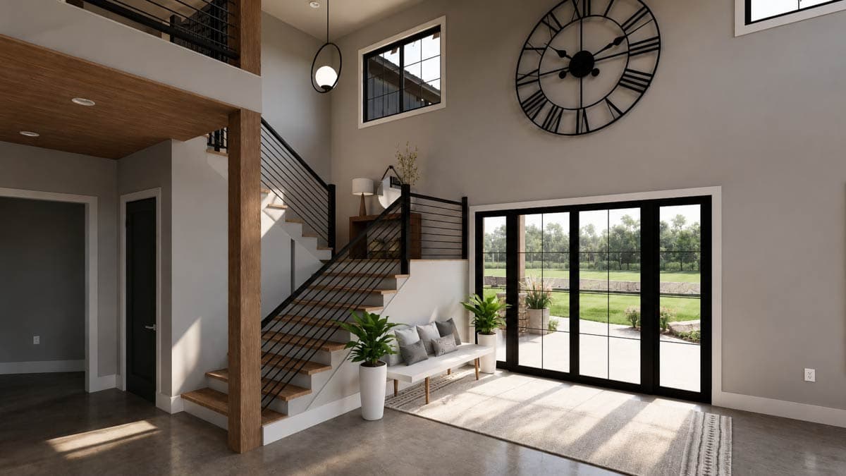 Plan 135453GRA: Modern Barndominium House Plan with 6-Car Garage and Indoor Sport Court - Image #7 - Barndominium, Modern Farmhouse, New American, Traditional